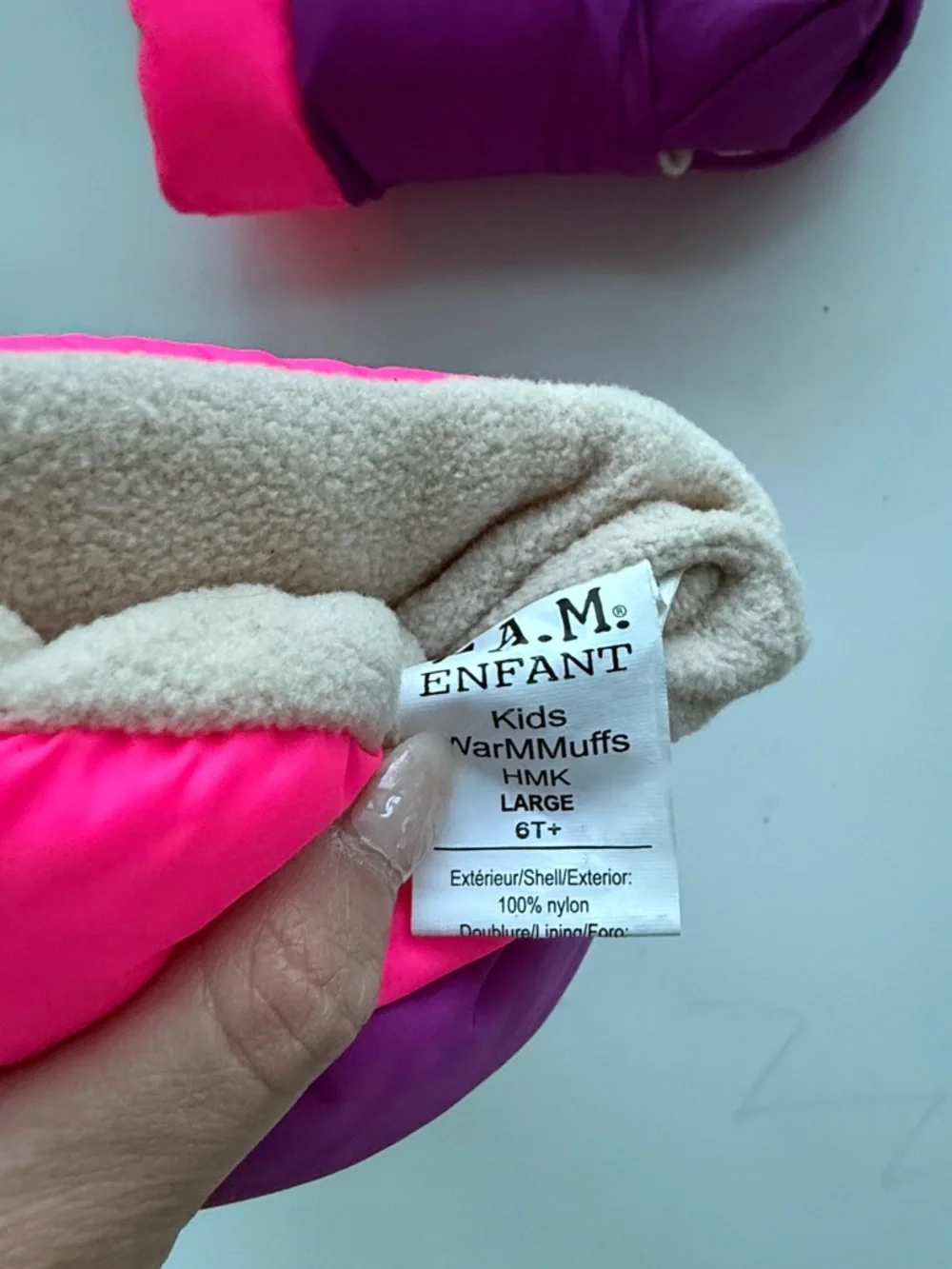 7 A.M. Enfant Kids Purple & Hot Pink Mittens